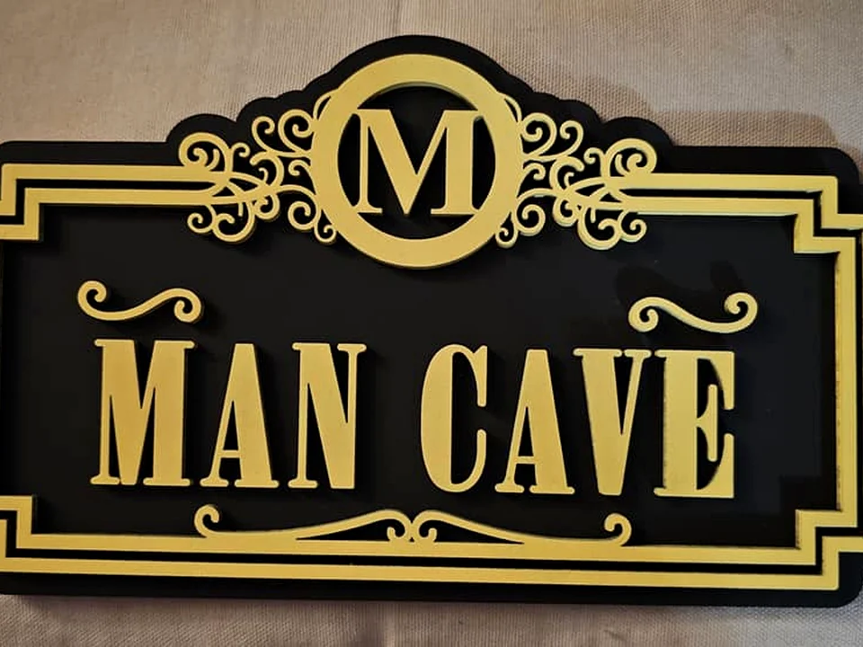 Black and gold custom Man Cave decorative sign